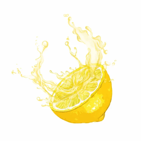 Połowa owoców cytrusowych z odrobiną soku — Wektor stockowy