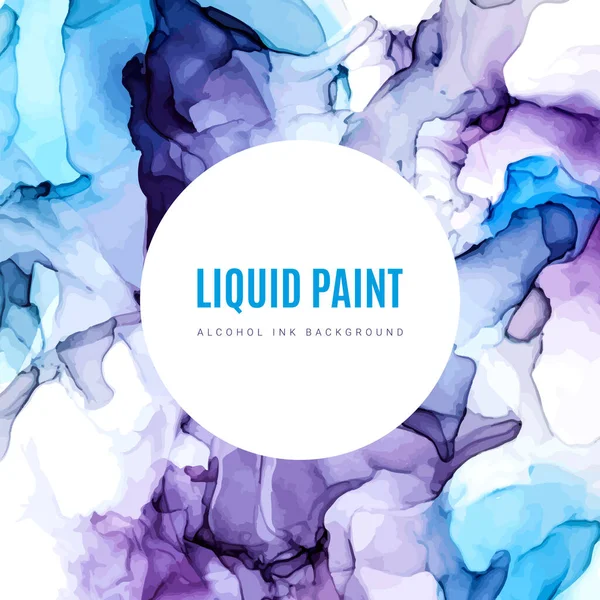 Violet et bleu nuances fond d'encre, liquide humide — Image vectorielle