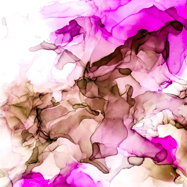 Růžové a broskvové odstíny akvarel pozadí, mokré tekuté inkousty — Stock fotografie