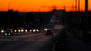 Akşam otoyol günbatımı zaman