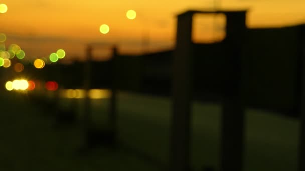 Pan Up Shot of Freeway In The Night — стоковое видео