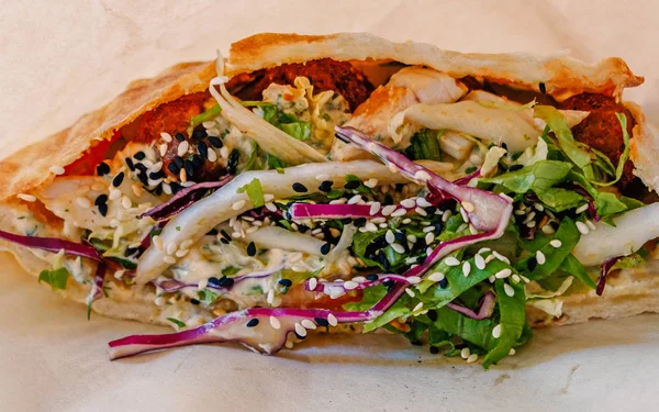 Açık shaurma sandviç closeup