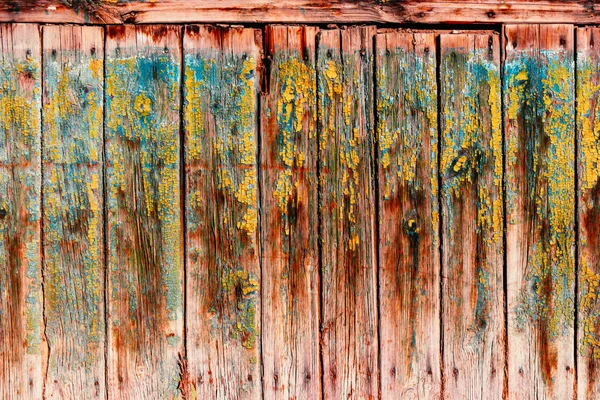 Wood texture, wood planks with peeling paint — Stock Photo, Image