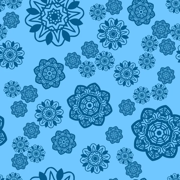 Azure και μπλε snowflake απρόσκοπτη περίτεχνα στολίδι — Διανυσματικό Αρχείο