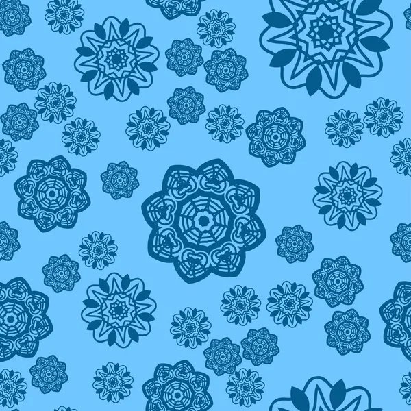 Azulejos de Navidad. Copo de nieve adornado en el festival de Navidad Imagen Vector Fondo — Archivo Imágenes Vectoriales