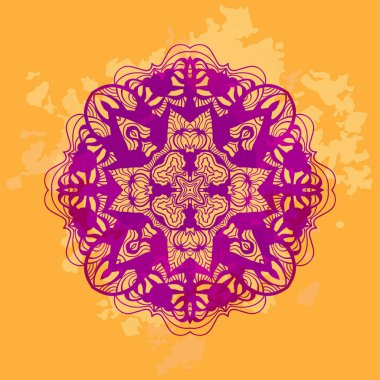 Vektör mandala sanat. Stilize lotus yoga tasarım öğesi.