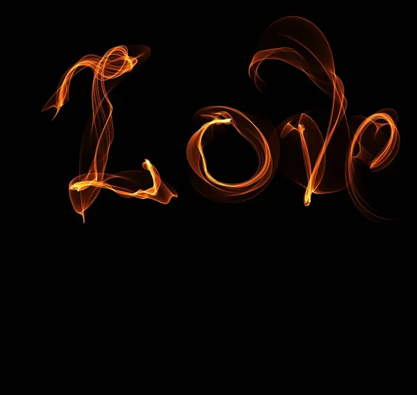 Word Love Fire Illustration Place Text — Stock Photo, Image