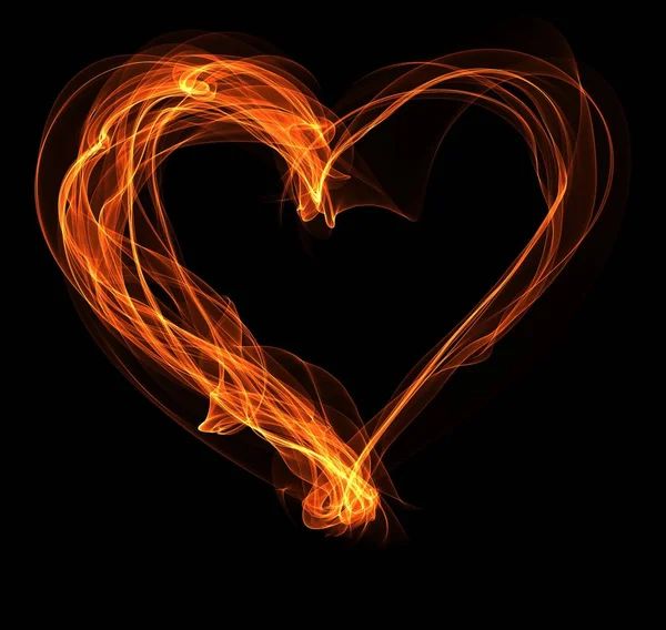 Прикрашена Ілюстрація Вогняного Серця — стокове фото