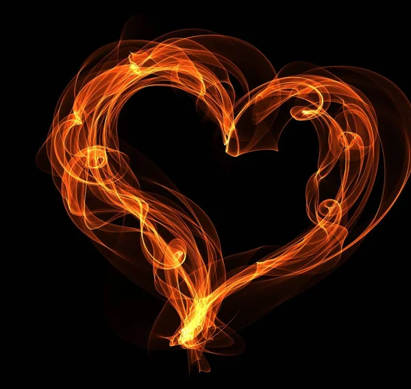 Burning Fire Heart Illustration — Stock Photo, Image