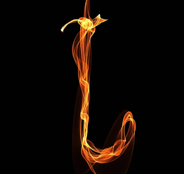 Lettre Dans Feu Illustration — Image vectorielle