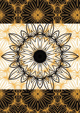 Süs arka plan ve metin için yer üzerinde Oryantal stilize soyut çiçek. Mandala vektörü