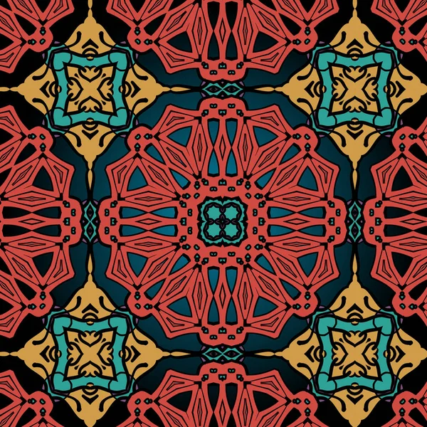 Hand Getekende Mandala Naadloze — Stockvector