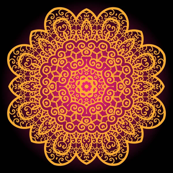 Orange Vintage Art Inde Mandala Chakra Karma Design — Image vectorielle