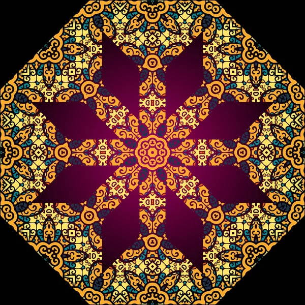 Gouden Mandala Cirkel Elementen Textuur Vector Vintage Art Arabisch Motief — Stockvector