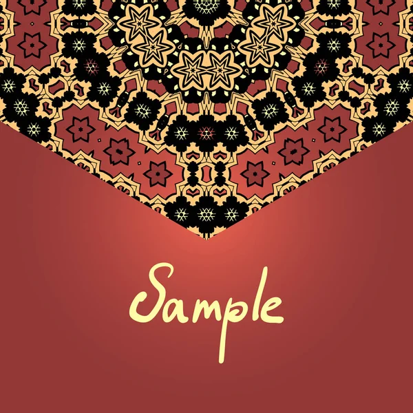 Bruin Half Full Mandala Frame Vector Patroon Met Verloop — Stockvector