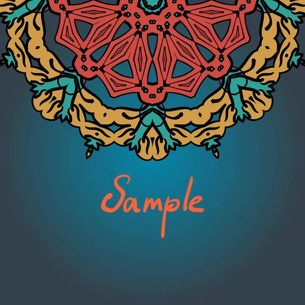 Vintage Motief Halve Volledige Mandala Ornament Frame Voor Tekst Indiase — Stockvector