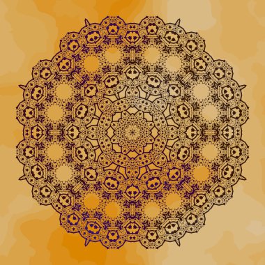 Grungy kına mandala benekli eski kağıt üzerinde