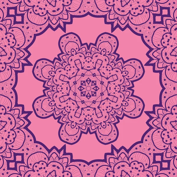 Violet Flower Mandala Design Vinatge Element Tribal Art Inspired Motif — Stock Vector