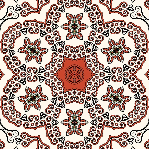Motivo Liginoru Oriental Sin Costuras Fondo Mandala — Archivo Imágenes Vectoriales
