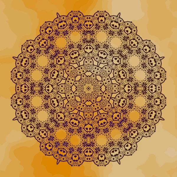 Grungy Henna Mandala Spotted Old Paper — Stock Vector