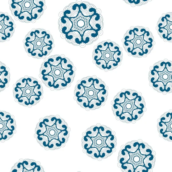 Απρόσκοπτη μοτίβα σε λευκό φόντο κατασκευασμένα από συμμετρική νιφάδες χιονιού. Vintage διακοσμητικά στοιχεία χέρι συντάσσονται και διανεμηθεί για chaoticly. Ισλαμική, Αραβική, ινδική, οθωμανικά μοτίβα. — Διανυσματικό Αρχείο