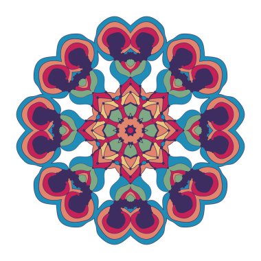 Beyaz parlak renklerde naif sanat çocuksu mandala