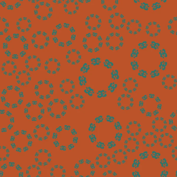 Ethnic Floral Seamless Pattern Brown Background — Stock Vector