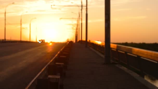日落交通的缓慢运动 — 图库视频影像