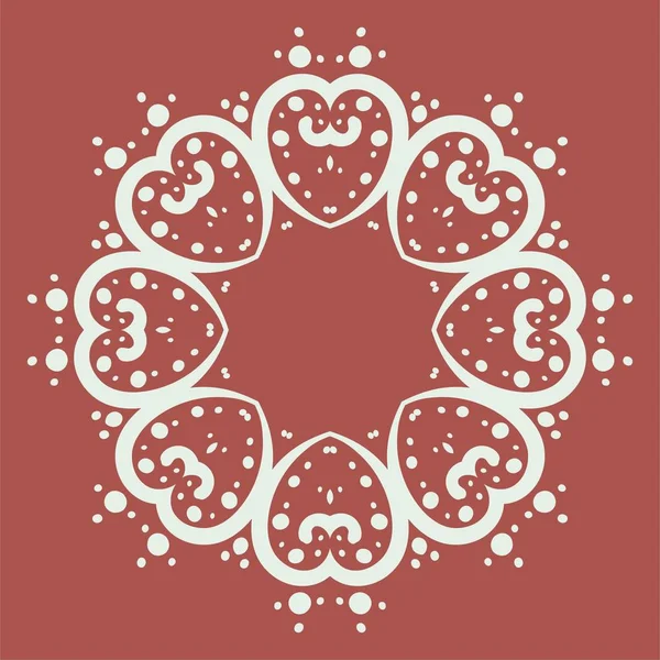 Mandala en forme de coeur à pois — Image vectorielle