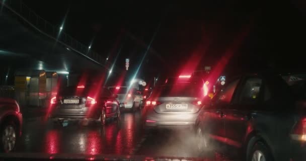 Saint-Petersburg Russia, 03 March 2019: Heavy traffic in the Pulkovo Airport area — Stock Footage Saint-Petersburg Russia, 03 March 2019: Heavy traffic in the Pulkovo Airport area Stock Footage