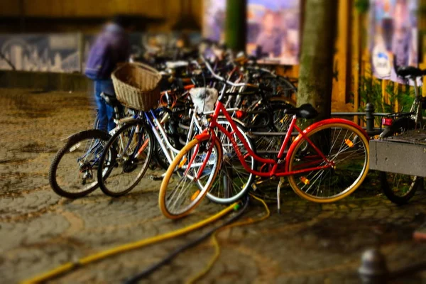 Group of bikes in parking in Bonn Germany — Stock Photo, Image