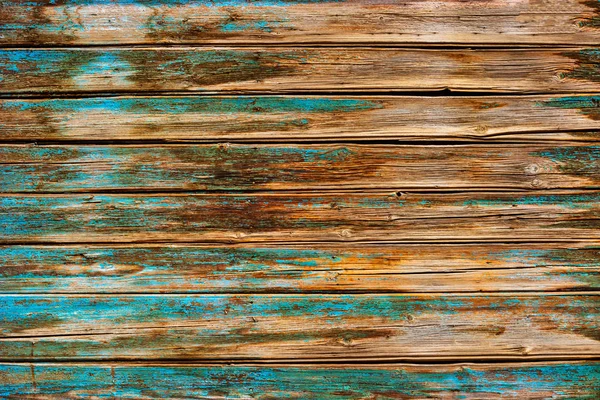 Versleten grungy rustiek hek met de plaats voor tekst half geschilderd in blauw — Stockfoto