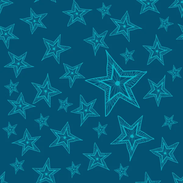 Estas Estrelas Cinco Pontas São Desenhadas Mão Preenchem Padrão Perfeitamente — Vetor de Stock