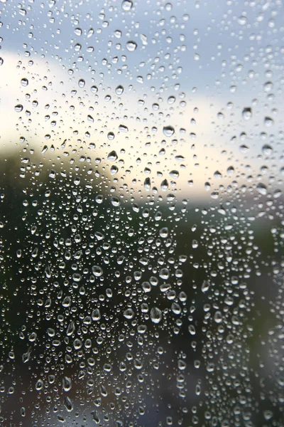 窓に雨が降り — ストック写真