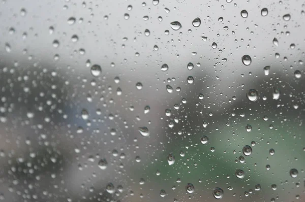 Drops of rain on the window, rainy day — Stock Photo, Image
