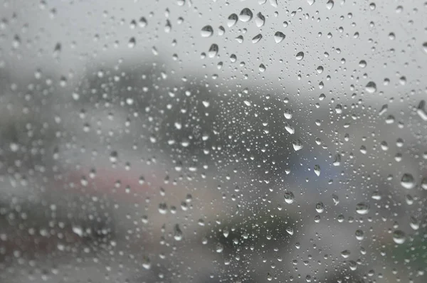 Gotas de chuva na janela — Fotografia de Stock