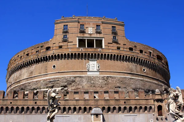 Medieval Castel Sant Angelo Mausoleum Hadrian Parco Adriano Rome Italy — Stock Photo, Image