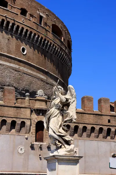 Středověké Castel Sant Angelo Mausoleum Hadriana Parco Adriano Řím Itálie — Stock fotografie