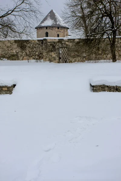 Winter Der Stadt Cesis Lettland — Stockfoto