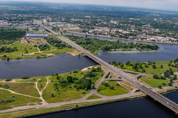 里加市的空中景观 拉脱维亚首都 里加从上往下 — 图库照片