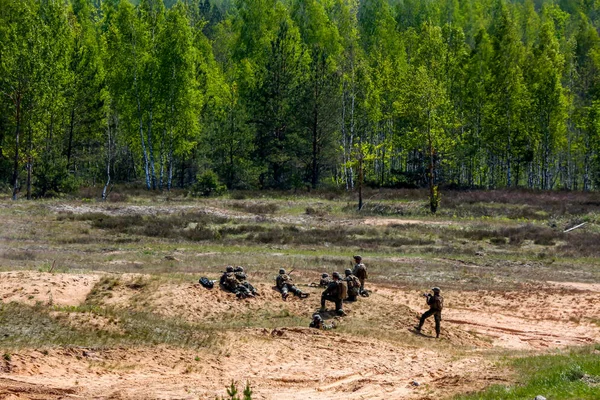 Nato Katona Nemzetközi Katonai Kiképzés Kard Sztrájk 2017 Adazi Lettország — Stock Fotó