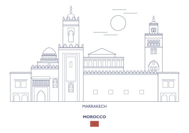 Marrakech doğrusal şehir manzarası, Fas