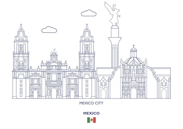 Città Lineare Del Messico Skyline — Vettoriale Stock