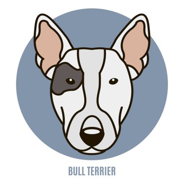 Boğa korkunç portresi. Vektör çizim tarzı düz