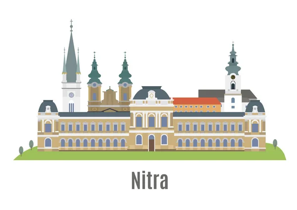 Nitra Stad Västra Slovakien Famouse Platser — Stock vektor