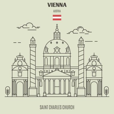 Viyana, Avusturya Saint Charles Kilisesi. Lineer tarzda işareti simgesi