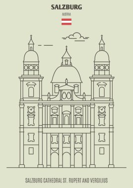 Salzburg Cathedral St. Rupert ve Vergilius, Avusturya. Lineer tarzda işareti simgesi