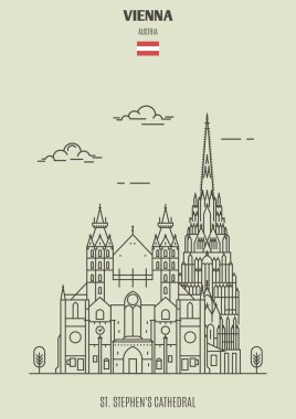 St Stephens Katedrali'ne Viyana, Avusturya. Lineer tarzda işareti simgesi