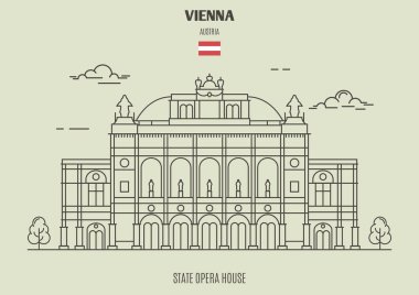 Viyana, Avusturya Devlet Opera evden. Lineer tarzda işareti simgesi