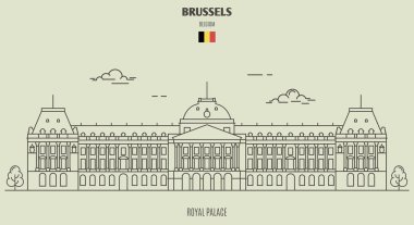 Brüksel, Belçika Kraliyet Sarayı. Lineer tarzda işareti simgesi
